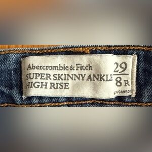 Abercrombie & Fitch High Rise Jeans - Blue and Tan